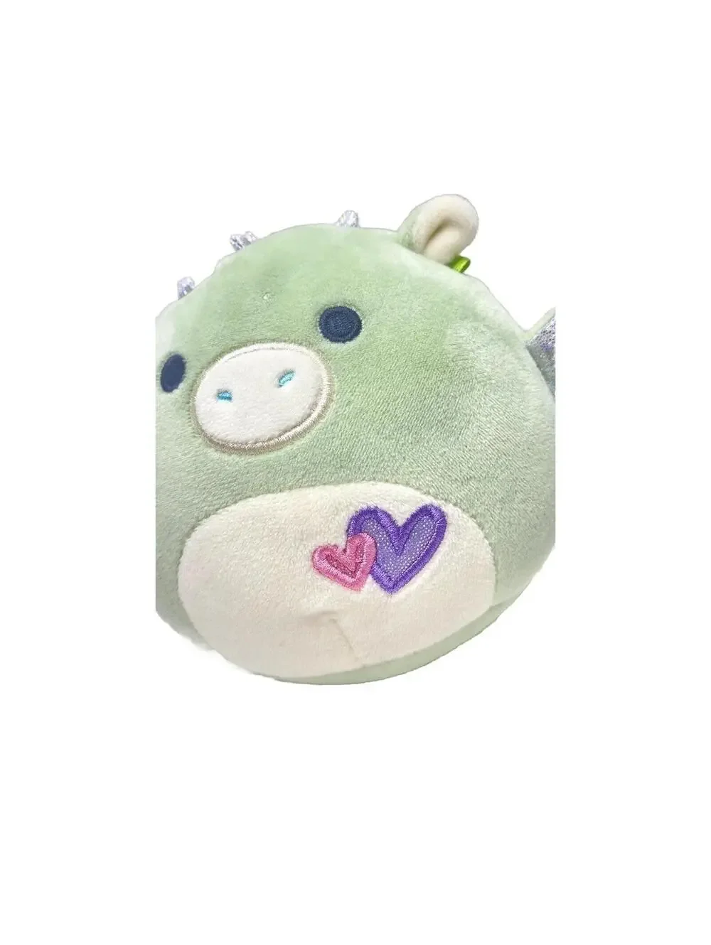 Squishmallow Drew Mint Dragon Valentine Day Edition, Cream/Green Plush Dragon
